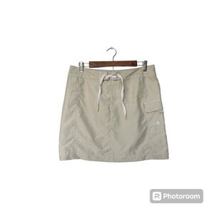 The North Face Cargo Skirt Womens 8 Beige Khaki Gorpcore Sporty Athletic Pull On